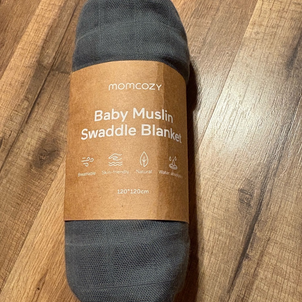 Momcozy Charcoal Baby Muslin Swaddle Blanket